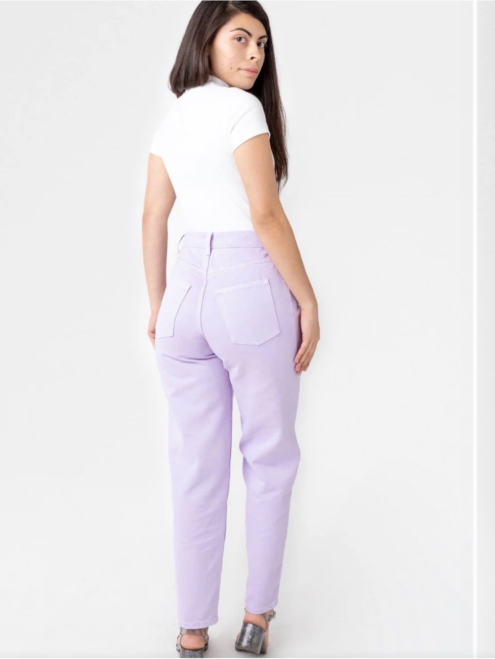 NEW Los Angeles Apparel Lavender High Rise Jeans 29/31 Straight Leg
